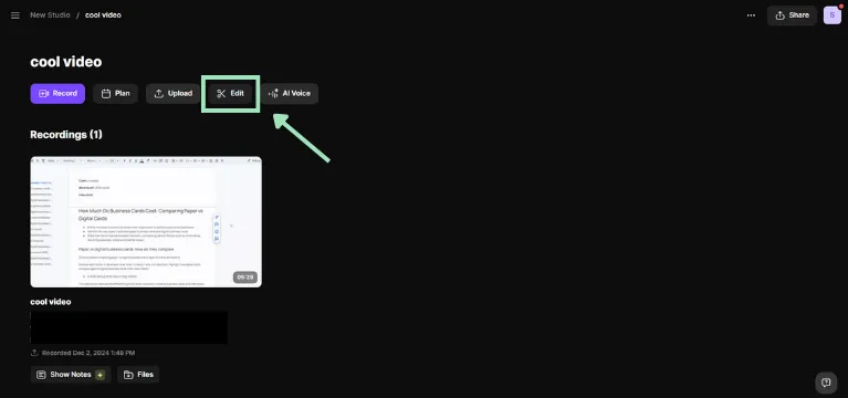 edit a video using riverside