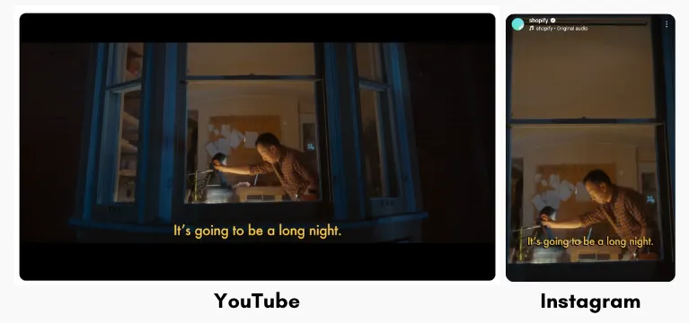 comparison of youtube and instagram video aspect ratio
