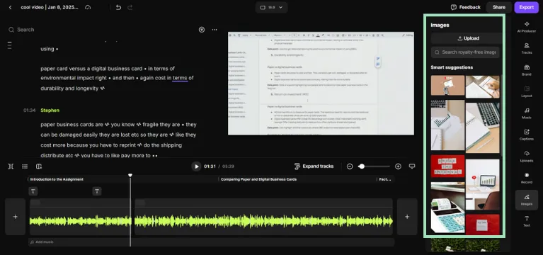 choose which image to add to video in riverside