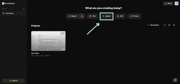 upload video to riverside