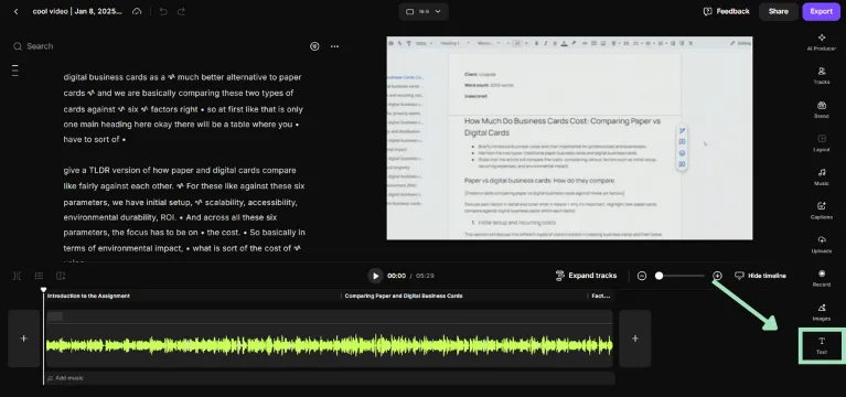 editing text in riverside