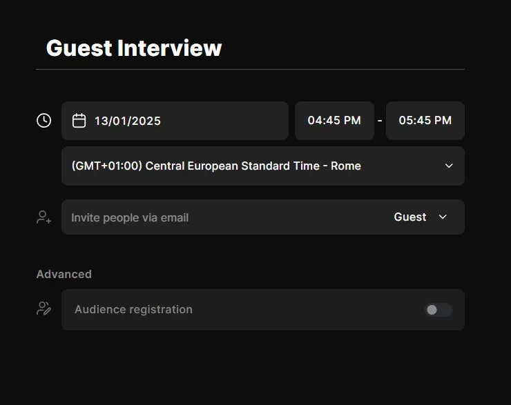interview reminder sent from riverside 