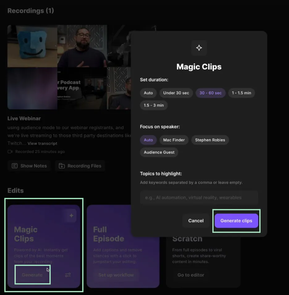 general clips with riverside magic clips