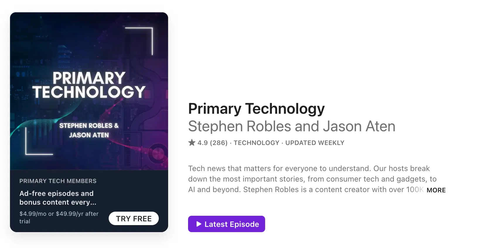 Stephen Robles' podcast Primary Technology