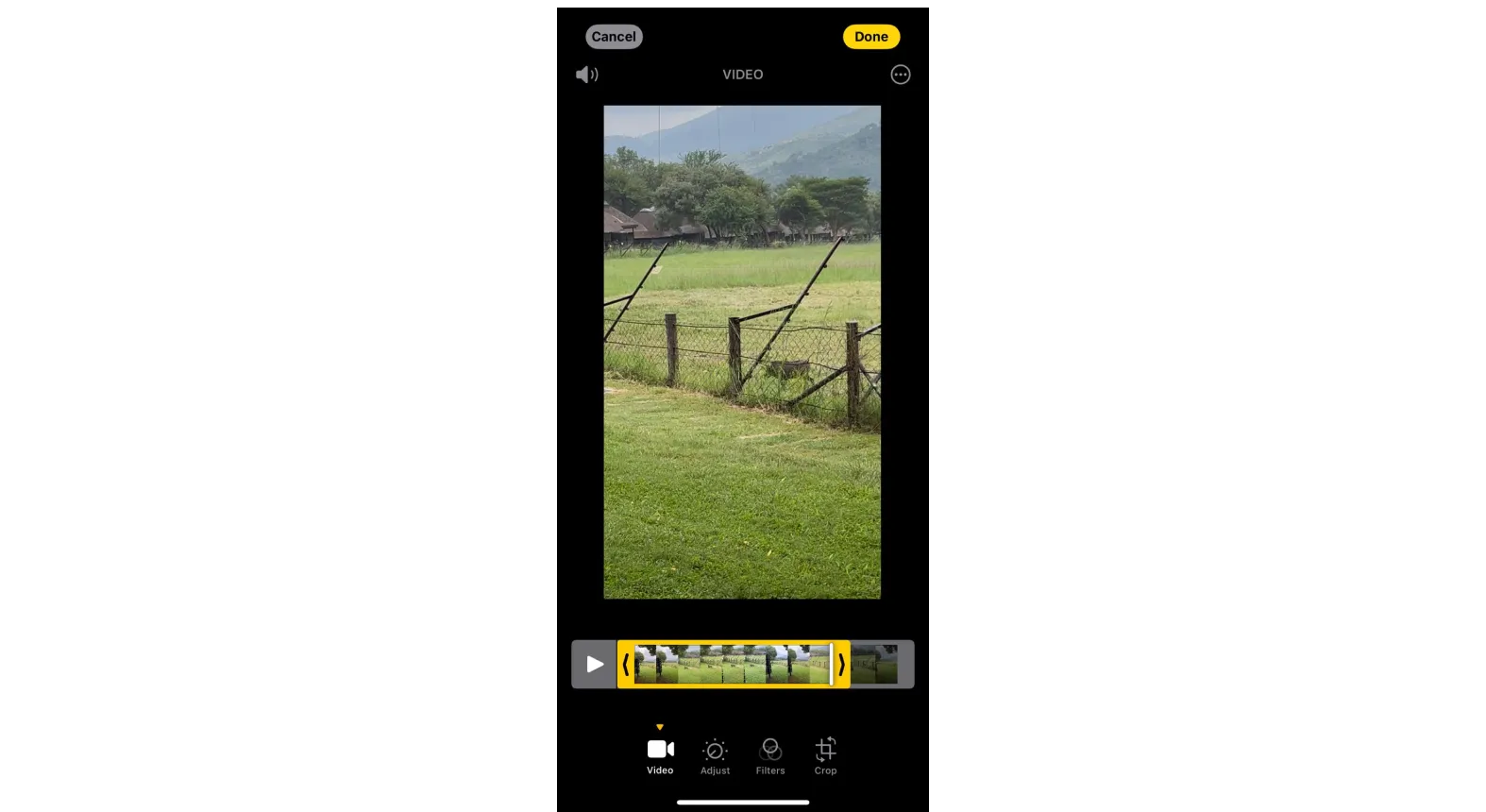 Cutting a video on iPhone Photos app