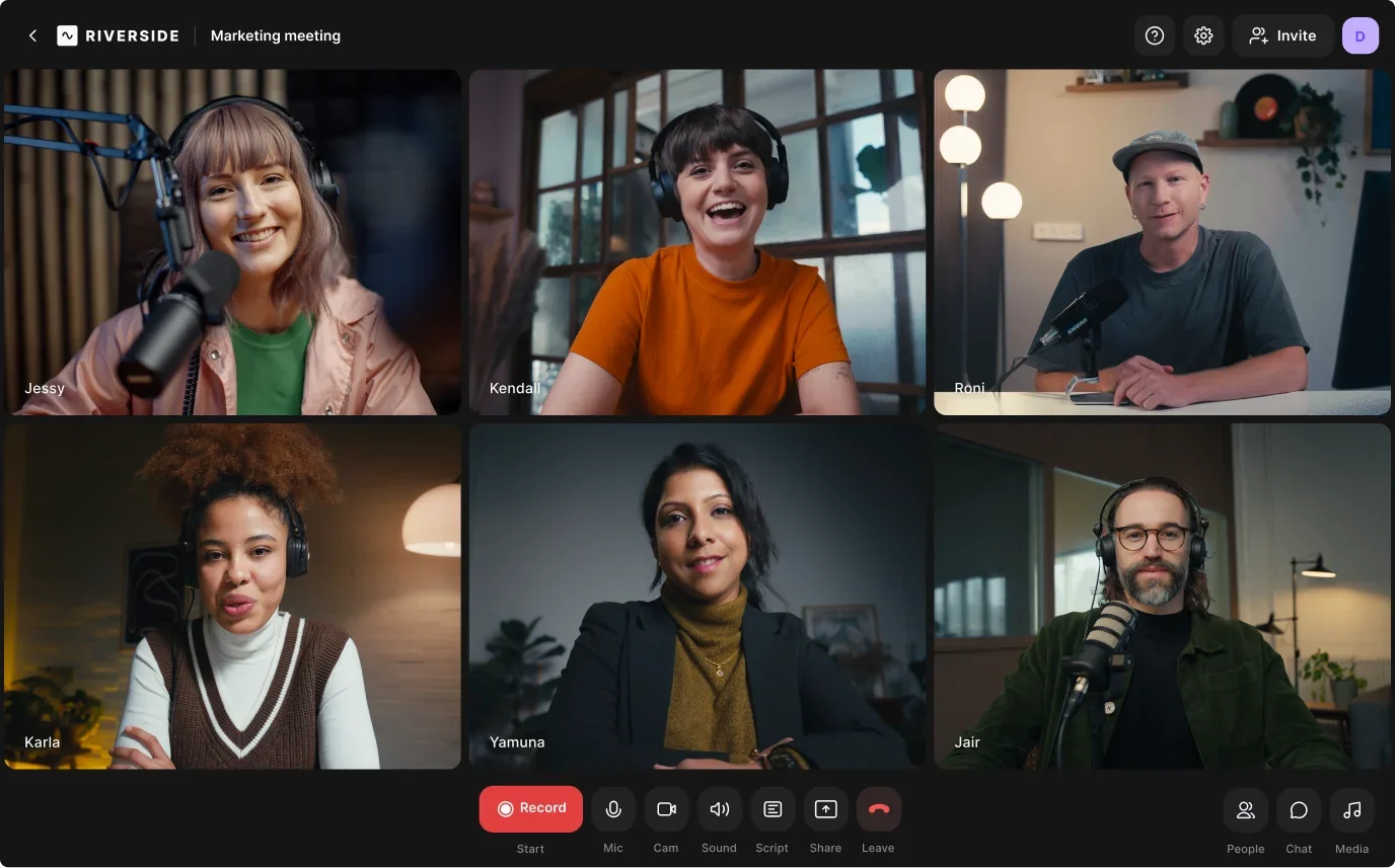 Riverside podcast recording