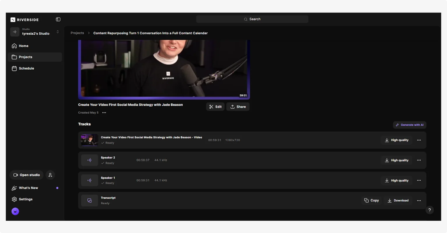 Riverside separate tracks