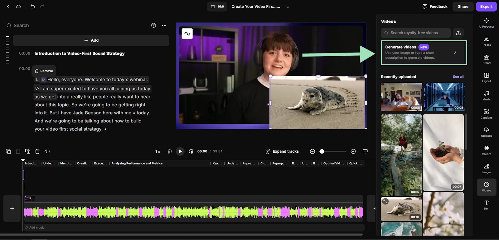 Riverside generate video