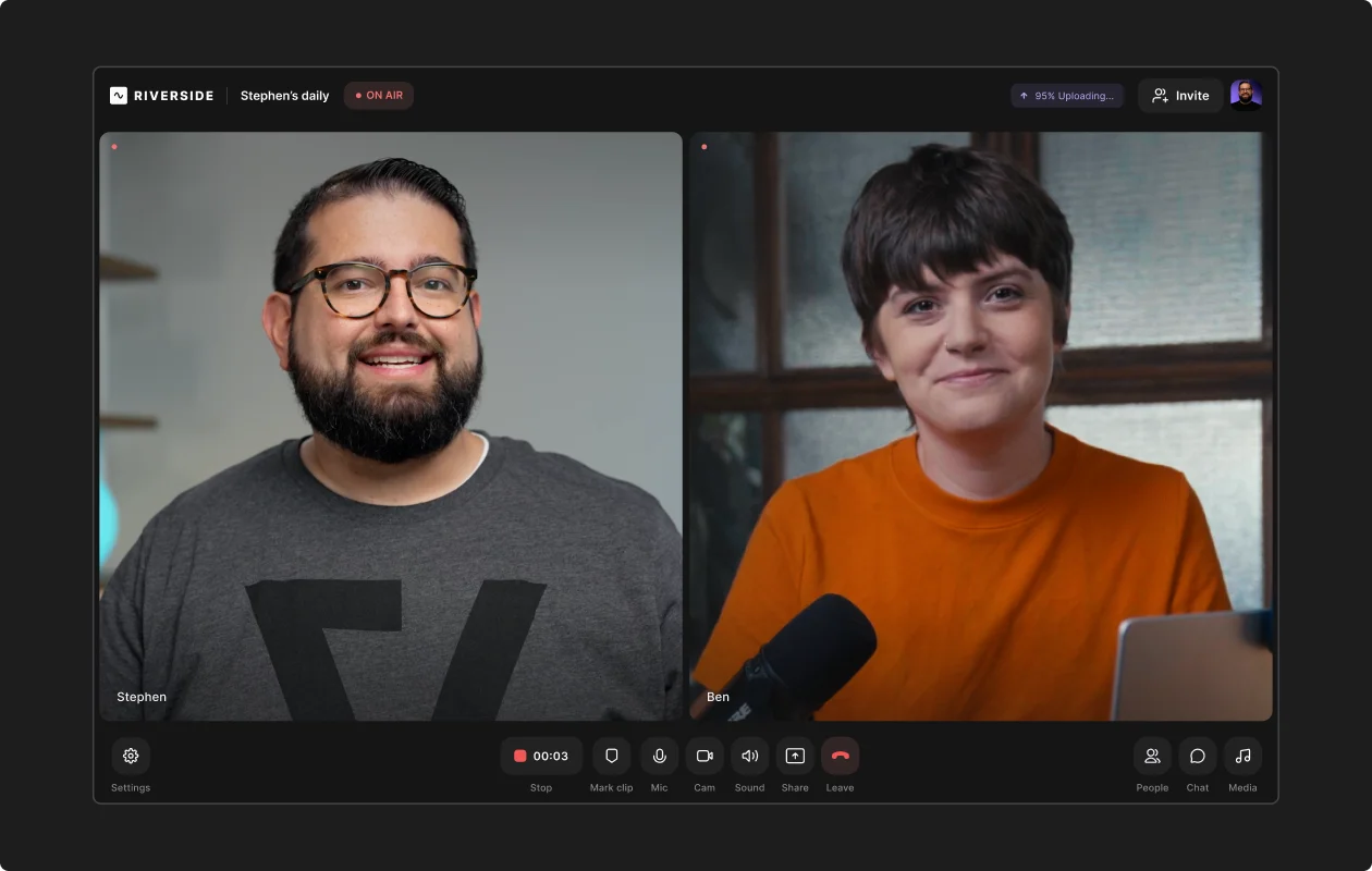 Riverside for recording and editing