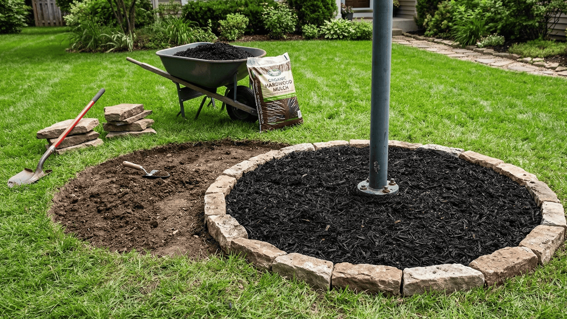  Install a Mulch Bed Framed With Stone Edging