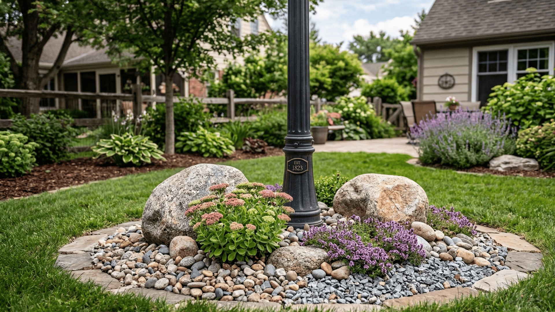 Design a Small Rock Garden Around the Base