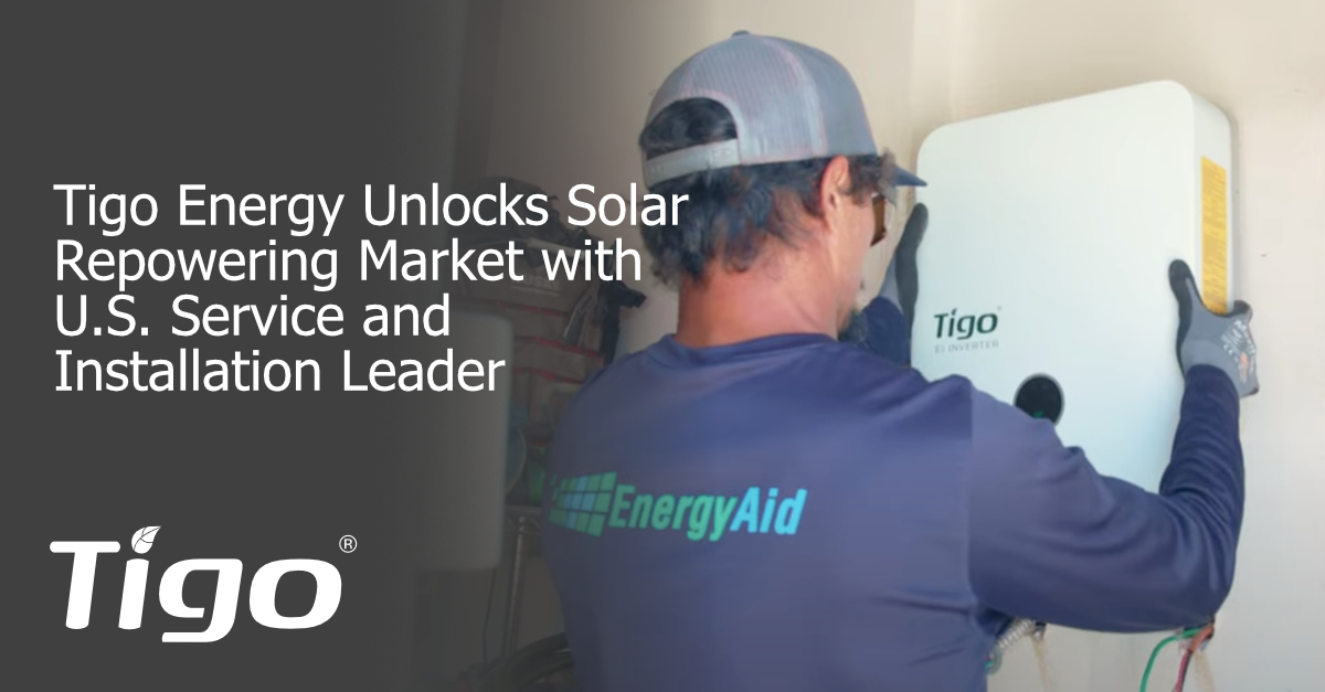 Tigo Energy 與美國服務與安裝領導廠商合作，開啟太陽能再發電市場