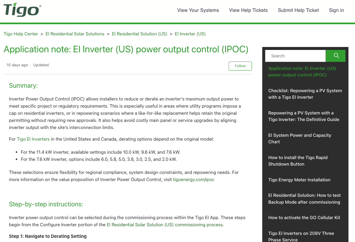 Resource: Application Note for EI Inverter (US) IPOC