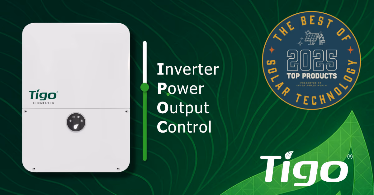 Tigo EI Inverter with IPOC Receives 2025 Residential Honorable Mention