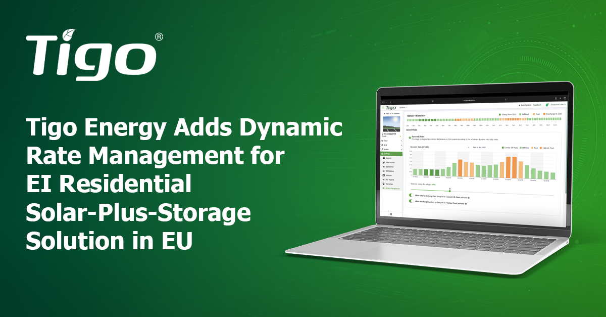 Tigo Energy wprowadza dynamiczne zarządzanie taryfami dla rozwiązania EI Residential w UE