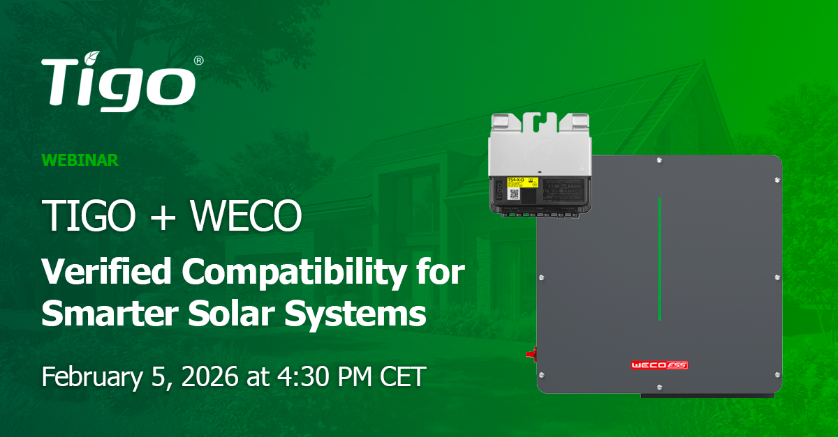 Tigo + WECO: Compatibilidad verificada para sistemas solares más inteligentes