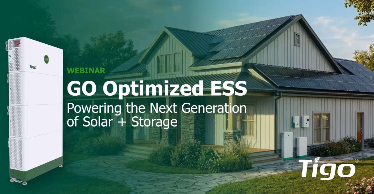 Join us for a deep, hands-on look at the newly released GO Battery, part of the GO Optimized ESS. This session combines big-picture industry insight with detailed technical education, giving installers the knowledge they need to confidently deploy Tigo’s latest residential storage solution.