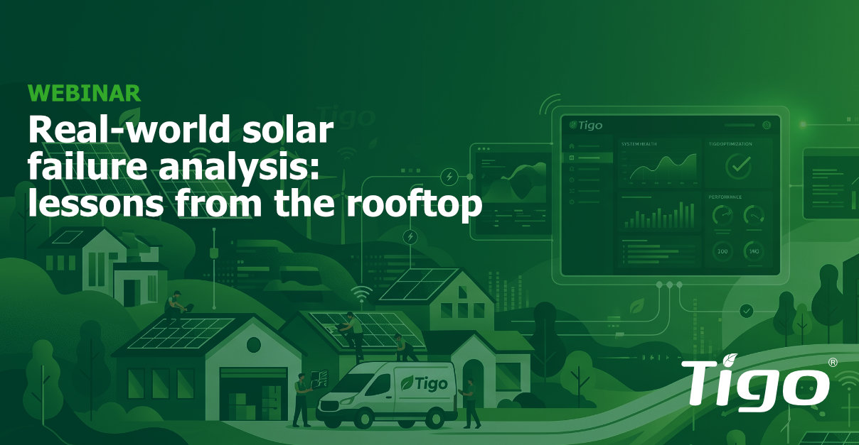 This technical session looks at lessons learned from real rooftop installations using Tigo module-level power electronics, including optimizers and rapid shutdown devices. Using anonymized field observations, monitoring data, and service trends, we'll examine common root causes behind system-level issues.