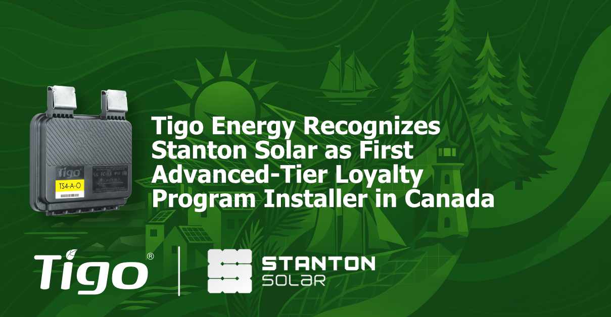 Tigo Energy reconoce a Stanton Solar como el primer instalador de Canadá en alcanzar el nivel «Advanced» del programa de fidelización
