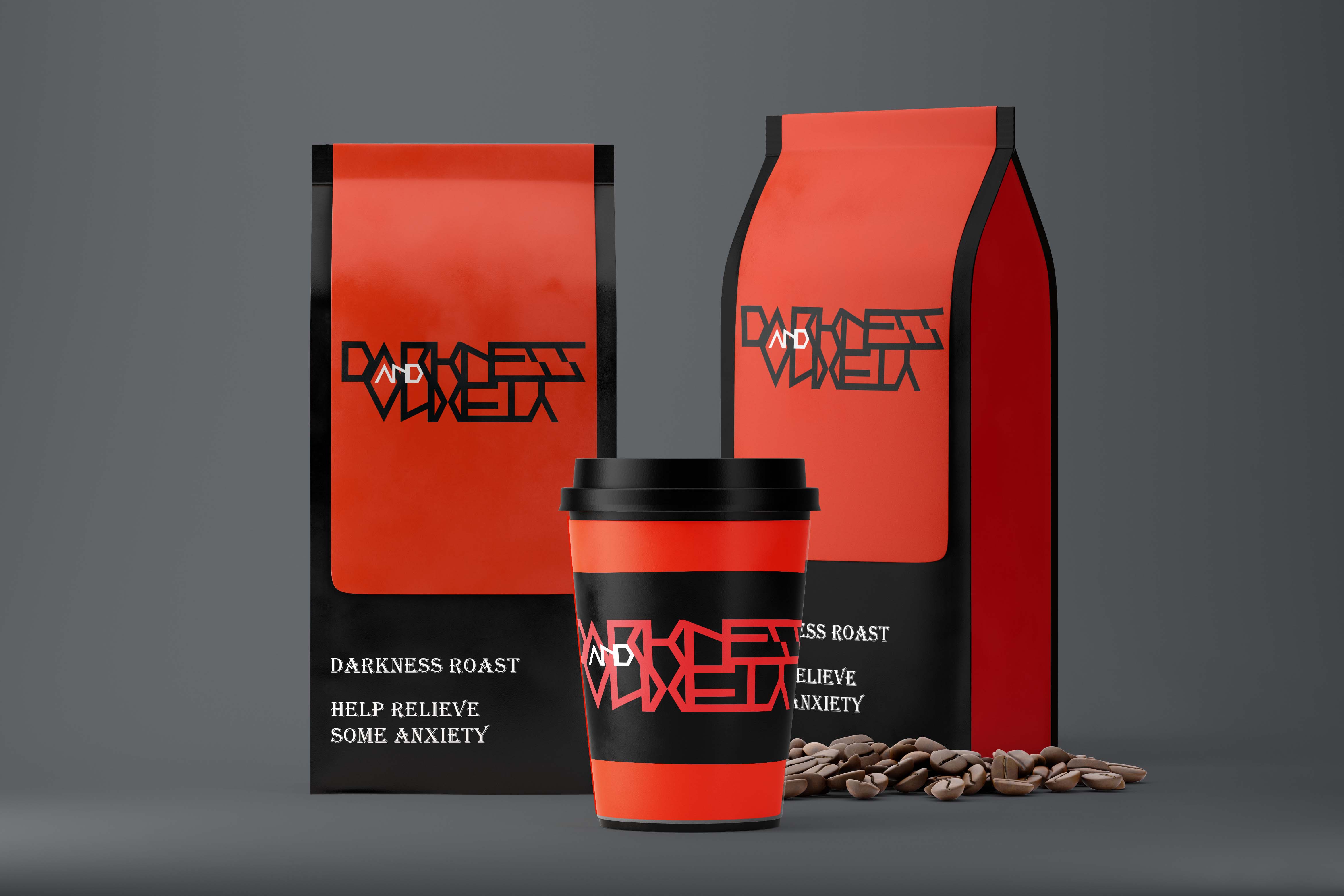 Darkness and Anxiety Coffee Brand Mockup