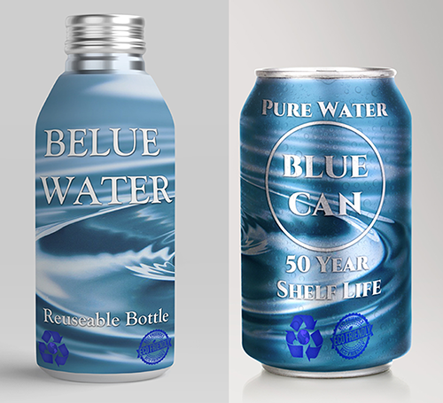 Belue Water and Blue Can Water Mockups