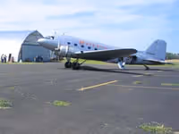 Large airplane at the mott nd theatre