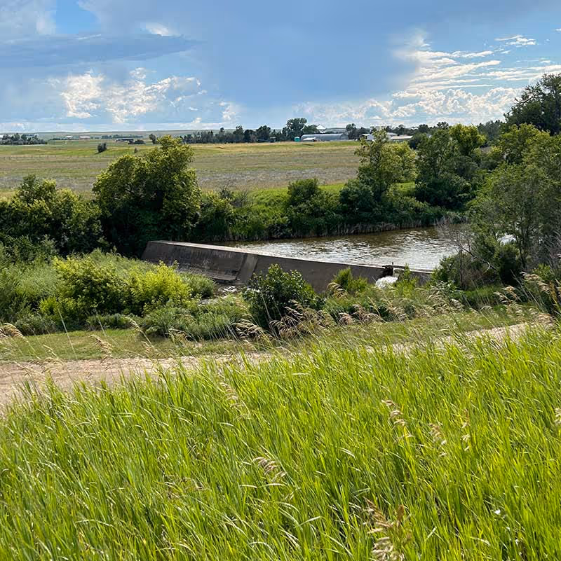 Dam on the cannonball river in Mott ND