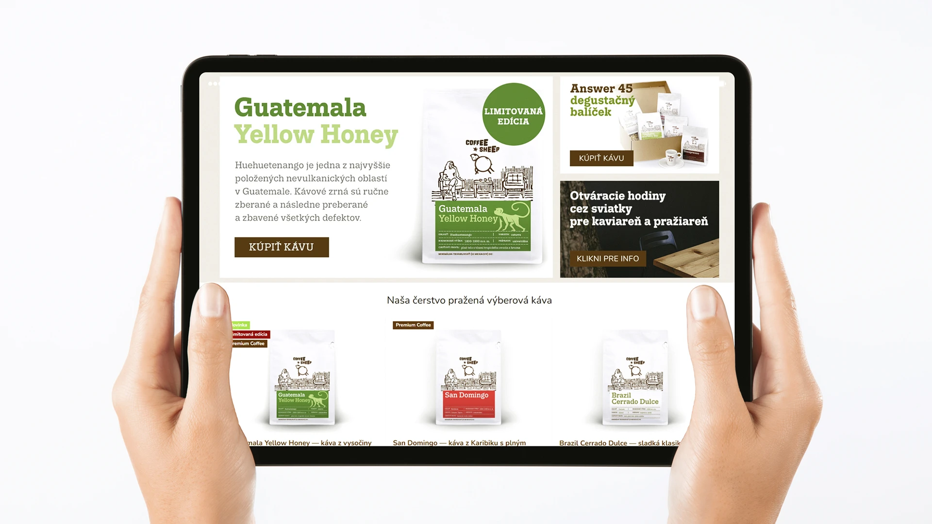 Coffee Sheep Online - Eshop - tablet mockup