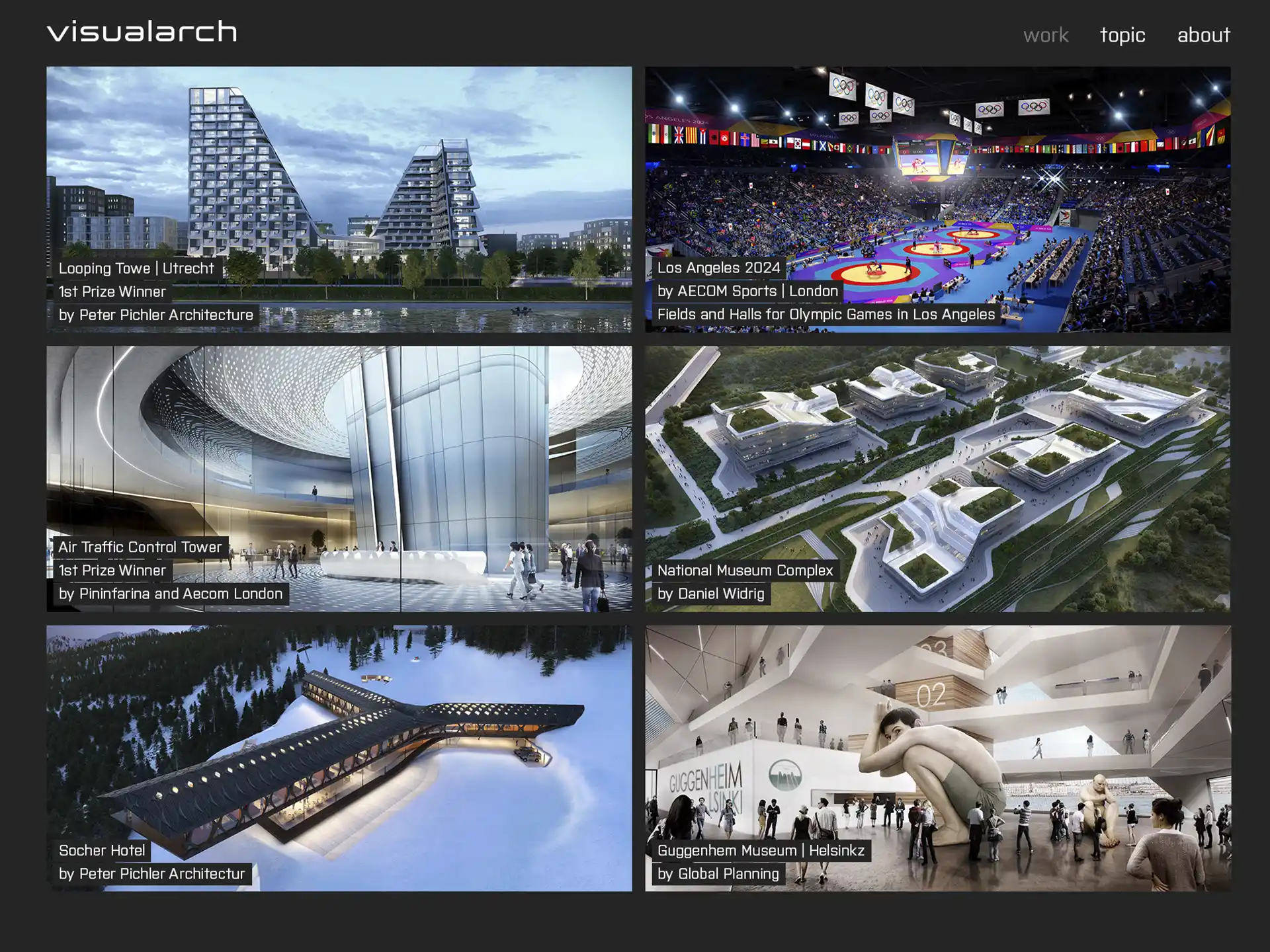 Visualarch web prezentace - stránka s projektami