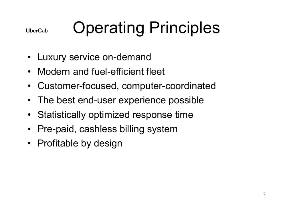 Uber Slide 7: Operating Principles