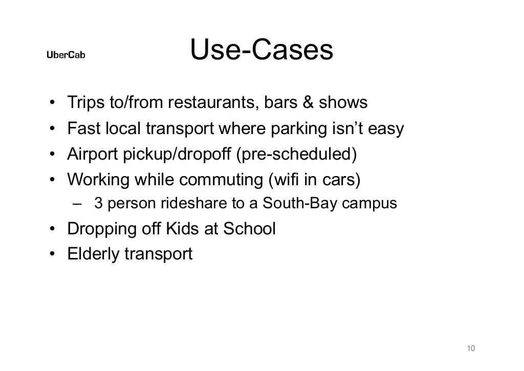 Uber Slide 10: Use Cases