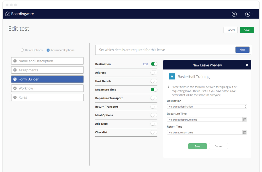 form-builder - leave management system