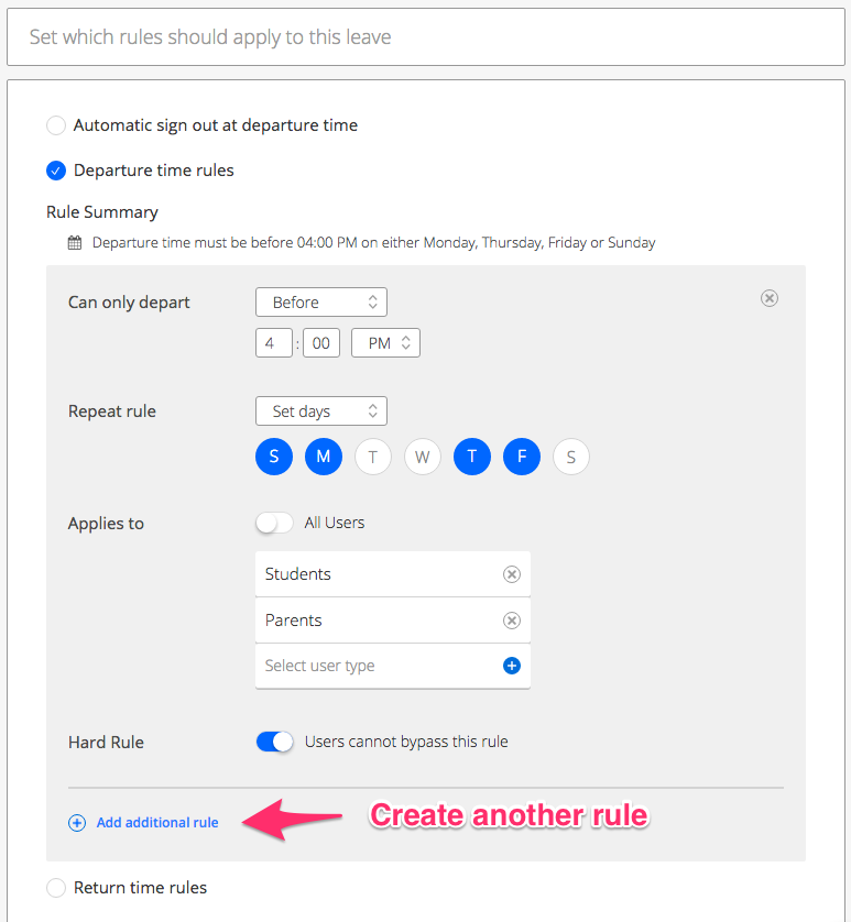 rules leave management system