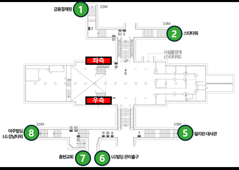 역삼역 · 디지털 포스터 설치 위치도