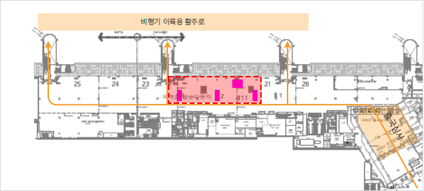 제주공항 국제선 3층 격리대합실 랜드마크 미디어 SYNC (IL-4) 설치 위치도