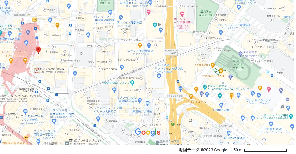 도쿄 이케부쿠로 히트 비전 · 이케부쿠로역 동쪽 출구 주변 안내도