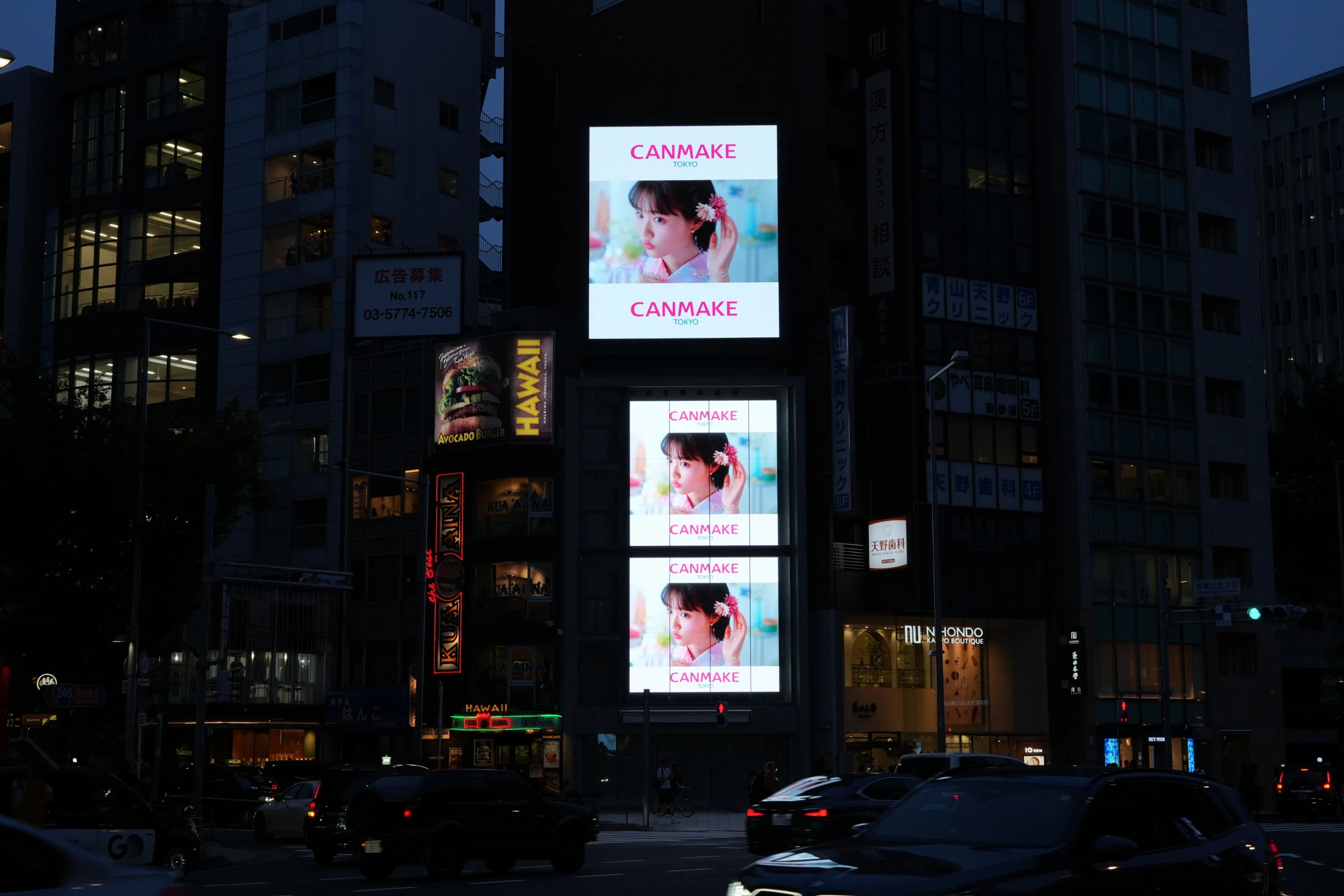 Tokyo Minami-Aoyama Kotto-dori HIT VISION · Nighttime on-site view