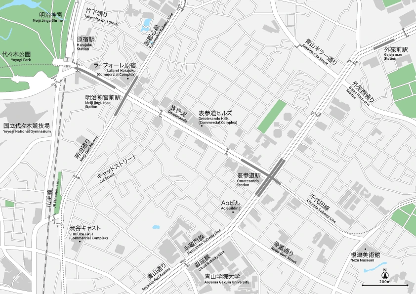 Tokyo Minami-Aoyama Kotto-dori HIT VISION · Omotesando and Minami-Aoyama area map