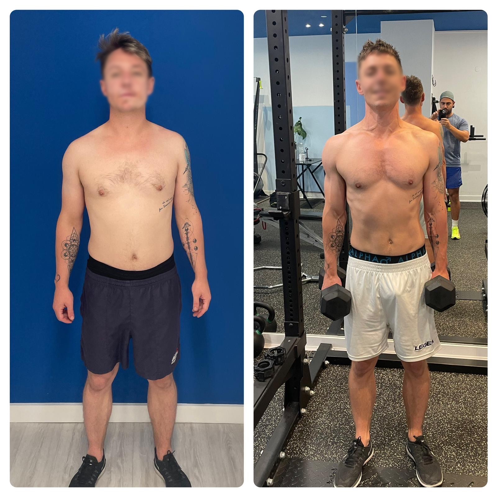 before and after weight loss with personal trainer 