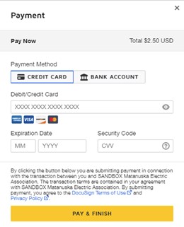 Payment image with credit card selection