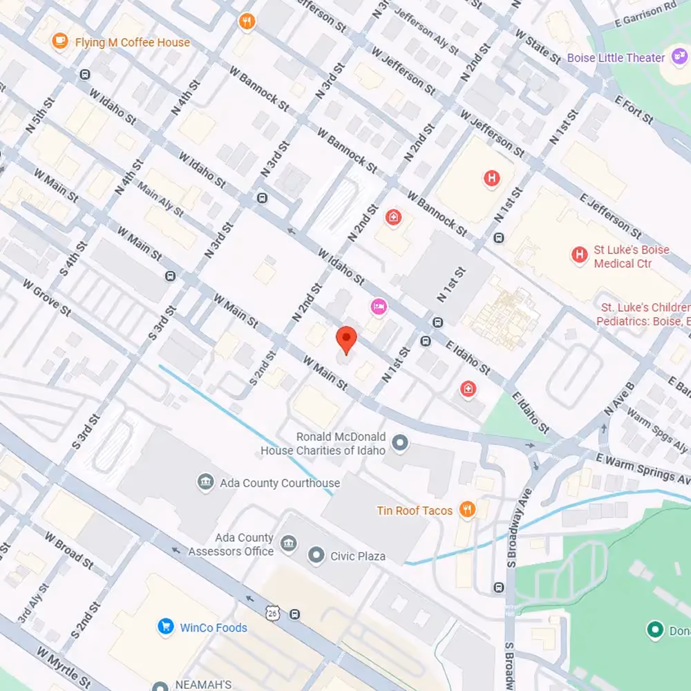 Map showing ZonGuru's office location in Boise, Idaho