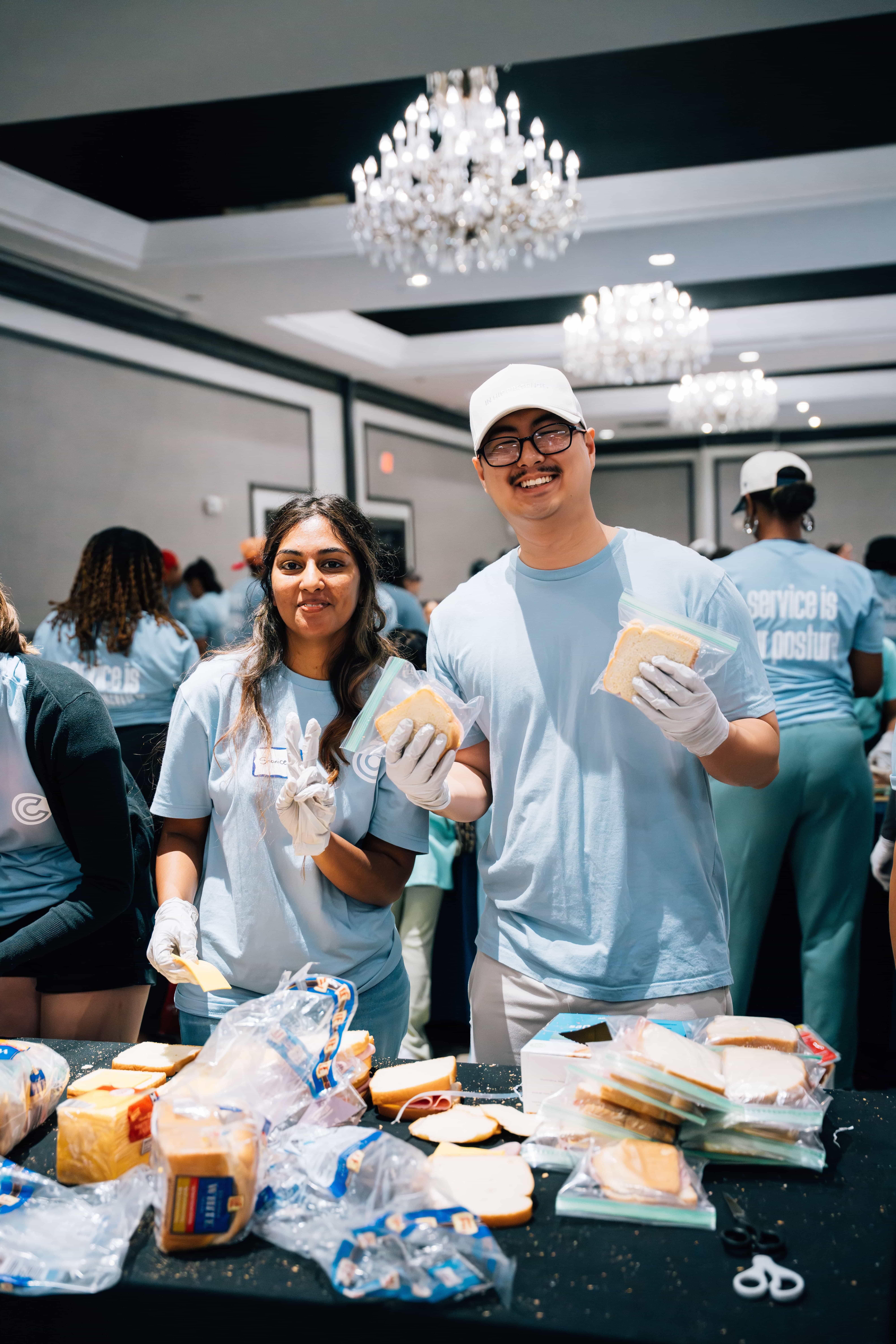 Catalyst team member picking trash in a state park.
