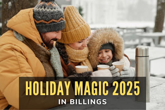Billings Holiday Magic 2025 in Billings - Family having hot cocoa outdoors