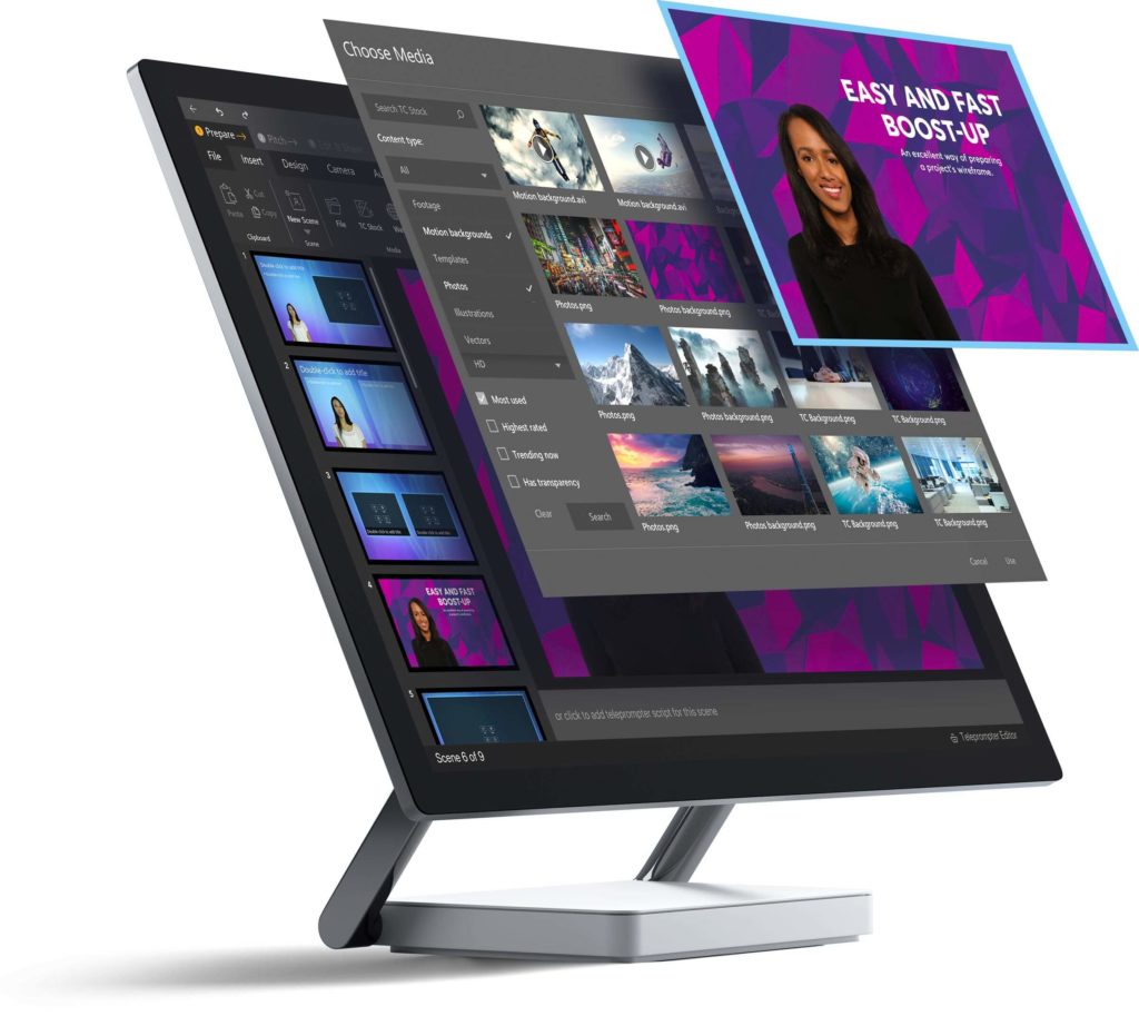 Touchcast iMac virtual event rendering