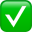 Green check mark emoji on a bright green square, indicating a goal met or task completed, on a dark background