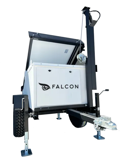 front view solar video surveillance trailer