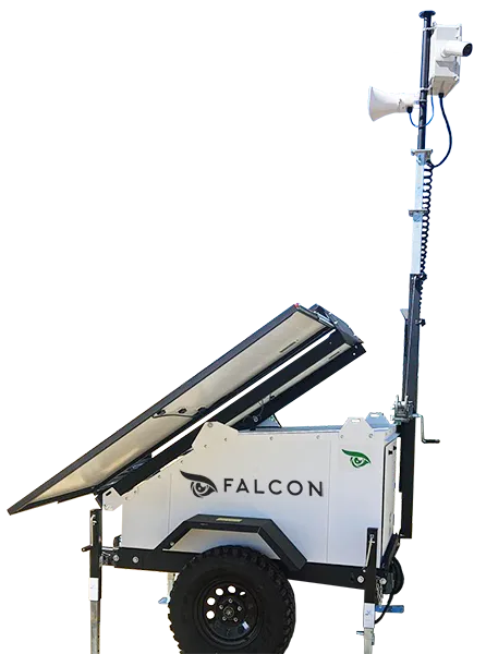 side view solar video surveillance trailer