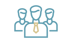 Business person leading employees