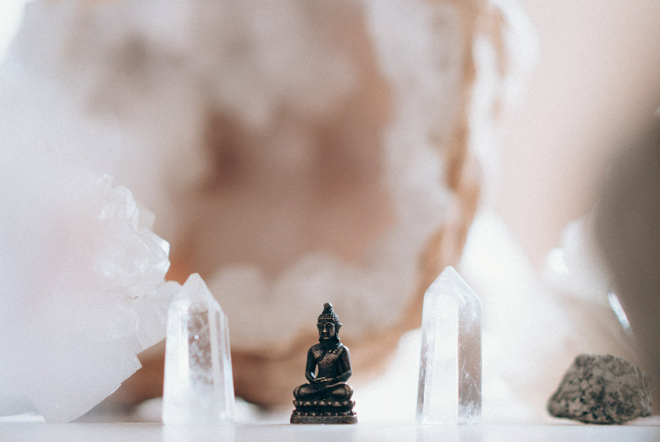 Geodes crystal prisms buddha