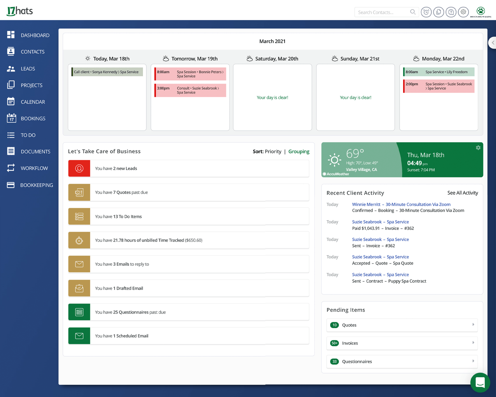 17hats – Key features for small business automation